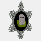 RIP Tombstone-Ornament Tin Sneeuwvlok Ornament (Links)