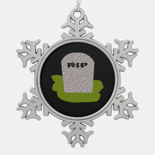 RIP Tombstone-Ornament Tin Sneeuwvlok Ornament (Voorkant)