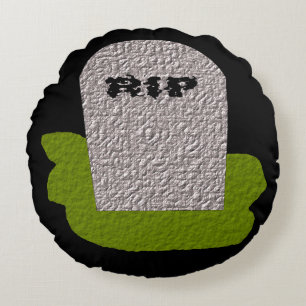 RIP Tombstone Pillow Rond Kussen