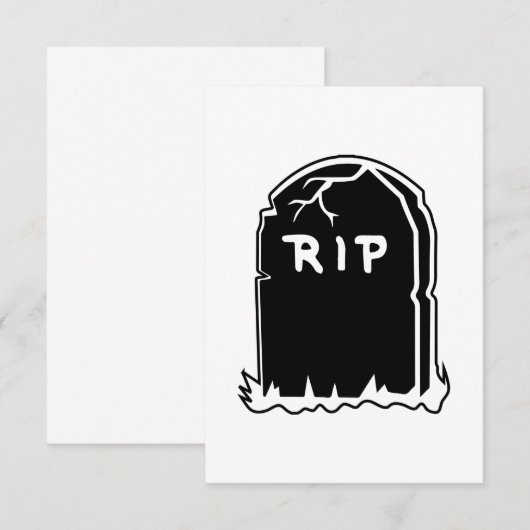 RIP Tombstone-uitnodigingen Kaart (Voorkant / Achterkant)