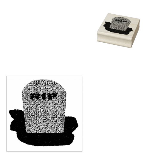RIP Tombstone Wood Art Stamp Rubberstempel (Gestempeld)