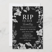 RIP Twenties 20s Floral Lijst Gothic 30th Birthday Kaart (Voorkant)