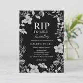 RIP Twenties 20s Floral Lijst Gothic 30th Birthday Kaart (Staand voorkant)