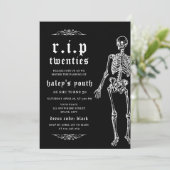 RIP Twenties 20s Grappig skelet 30e verjaardag Kaart (Staand voorkant)