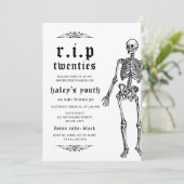 RIP Twenties 20s Grappig skelet 30e verjaardag Kaart (Staand voorkant)