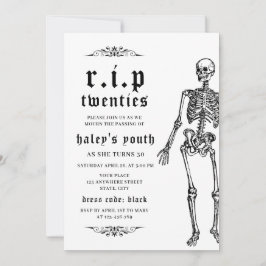 RIP Twenties 20s Grappig skelet 30e verjaardag Kaart