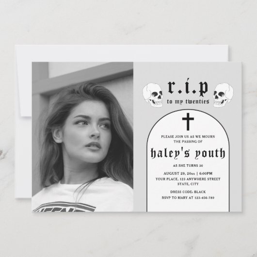 RIP Twenties 20s Grappige begrafenis 30e verjaarda Kaart (Voorkant)