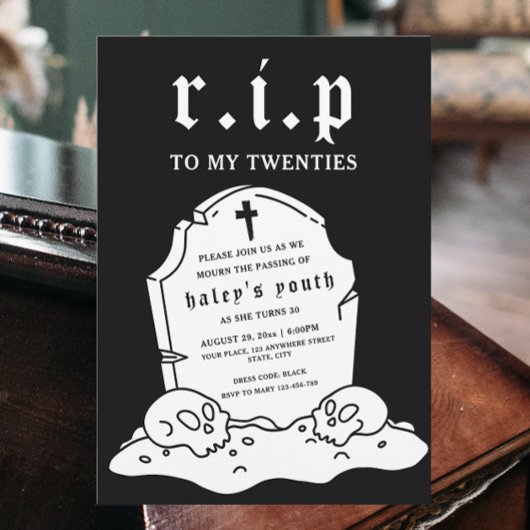 RIP Twenties 20s Grappige dood begrafenis 30e verj Kaart