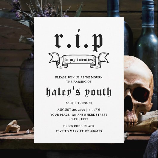 RIP Twenties 20s Grappige dood begrafenis 30e verj Kaart