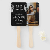 RIP Twenties 20s Grappige schedel Foto 30e verjaar Handwaaier (Voorkant en achterkant)