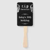 RIP Twenties 20s Grappige schedel Foto 30e verjaar Handwaaier (Voorkant)