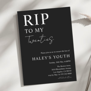 RIP Twenties 20s Moderne Eenvoudige 30e Verjaardag Kaart