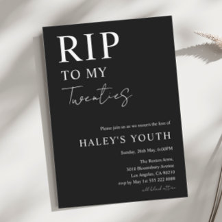RIP Twenties 20s Moderne Eenvoudige 30e Verjaardag Kaart