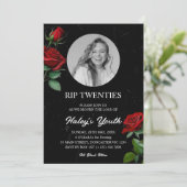 RIP Twenties 20s Roos Begrafenis 30th Birthday Fot Kaart (Staand voorkant)