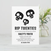 RIP Twenties 20s Skull Grappige Begrafenis 30e Ver Kaart (Staand voorkant)