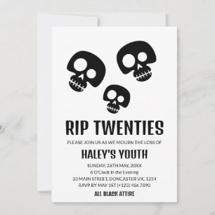 RIP Twenties 20s Skull Grappige Begrafenis 30e Ver Kaart