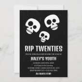 RIP Twenties 20s Skull Grappige Begrafenis 30e Ver Kaart (Voorkant)