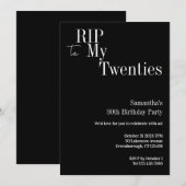RIP Twenties 30ste verjaardagsfeest zwart-wit Kaart (Voorkant / Achterkant)