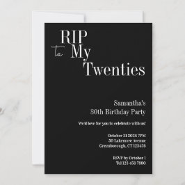 RIP Twenties 30ste verjaardagsfeest zwart-wit Kaart