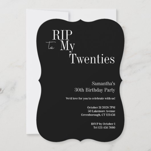 RIP Twenties 30th Birthday Party Kaart (Voorkant)