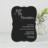 RIP Twenties 30th Birthday Party Kaart (Staand voorkant)