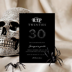 RIP Twenties Black Balloons 30ste verjaardagsfeest Kaart