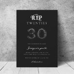 RIP Twenties Black Balloons 30ste verjaardagsfeest Kaart<br><div class="desc">Veel plezier op je 30ste verjaardagsfeestje met deze coole uitnodiging,  met zwarte achtergrond,  ballonnen en je aangepaste tekst. Voeg eenvoudig uw eigen gegevens toe door op de optie "personaliseren" te klikken.</div>