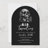 RIP Twenties Black Skull 30e verjaardagsfeestje Kaart (Voorkant)