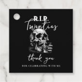 RIP Twenties Black Skull Bedankt Verjaardag Bedankjes Labels (Voorkant)