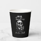 RIP Twenties Black Skull Funny Verjaardagsfeestje Papieren Bekers (Voorkant)