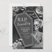 RIP Twenties Bloemenschedel Halloween Verjaardag Kaart (Voorkant)