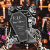 RIP Twenties Bloemenschedel Halloween Verjaardag Kaart