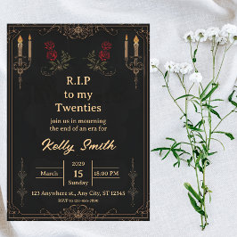 RIP Twenties Fun 30th Birthday Invitation Kaart