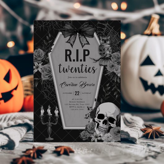 RIP Twenties Gothic Coquette Halloween Verjaardag Kaart