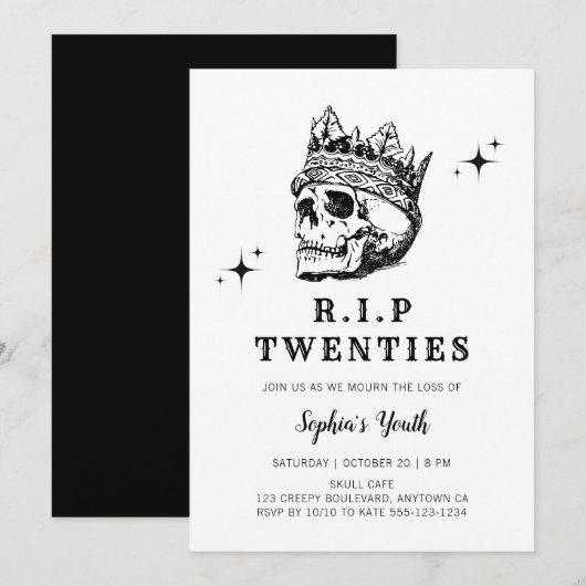 RIP Twenties Gothic Halloween 30ste Verjaardag Par Kaart (Voorkant / Achterkant)