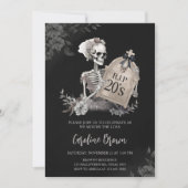 RIP Twenties Gothic Skull Verjaardag Uitnodiging (Voorkant)