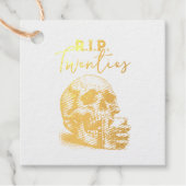 RIP Twenties Gouden Schedel Verjaardagsfeest Bedankjes Labels (Voorkant)