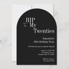 RIP Twenties Party 30e verjaardag zwart wit Kaart