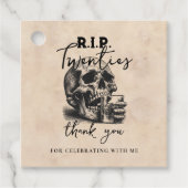 RIP Twenties  Schedel Verjaardag Bedankt Bedankjes Labels (Voorkant)