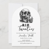RIP Twenties Skull 30ste verjaardagsfeestje Kaart (Voorkant)