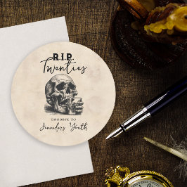 RIP Twenties  Skull 30ste verjaardagsfeestje Ronde Kartonnen Onderzetter