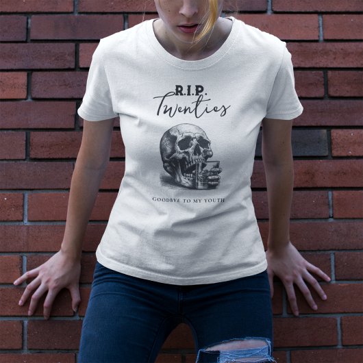 RIP Twenties Skull Cocktail Verjaardagsfeest T-shirt