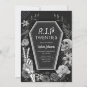 RIP Twenties Skull Gothic Halloween Verjaardag Kaart (Voorkant)