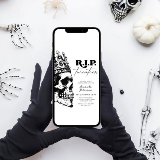 RIP Twenties Skull Halloween 30e verjaardag Kaart