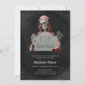 RIP Twenties Skull Halloween Verjaardag Uitnodigin Kaart (Voorkant)