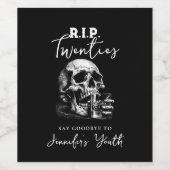 RIP Twenties Skull Whiskey Verjaardag Wijn Label Wijn Etiket (Enkel label)