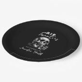 RIP Twenties Spooky Black Skull Verjaardagsfeestje Papieren Bordje (Gekanteld)