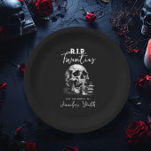 RIP Twenties Spooky Black Skull Verjaardagsfeestje Papieren Bordje