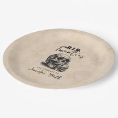 RIP Twenties Spooky Skull Verjaardagsfeestje Papieren Bordje (Gekanteld)