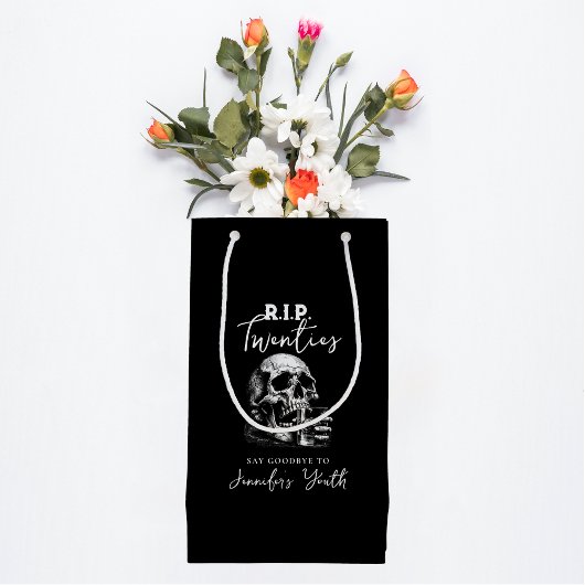 RIP Twenties Whiskey Gothic Skull Black Birthday  Klein Cadeauzakje